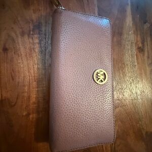 Michael Kors Tan Pebbled Leather Wallet